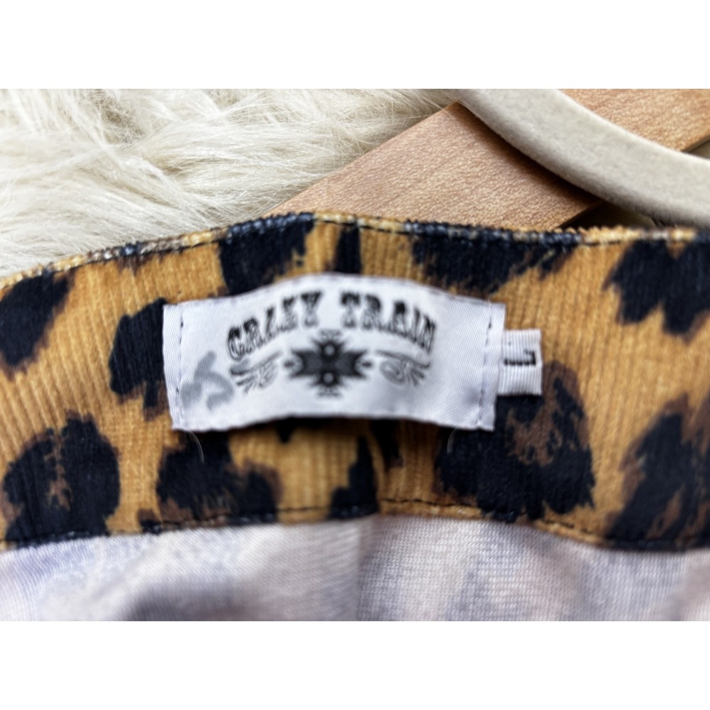 Crazy Train Leopard Print Button Front Mini Skirt… - image 4